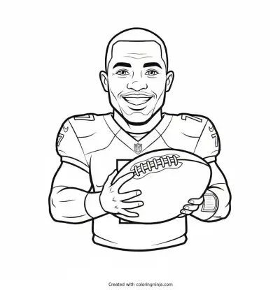 Geno Smith Cartoon Quarterback Coloring Page