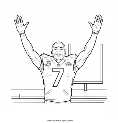 Geno Smith Touchdown Celebration Coloring Page