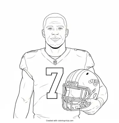 Geno Smith Helmet Portrait Coloring Page