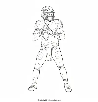 Geno Smith Set to Pass Coloring Page