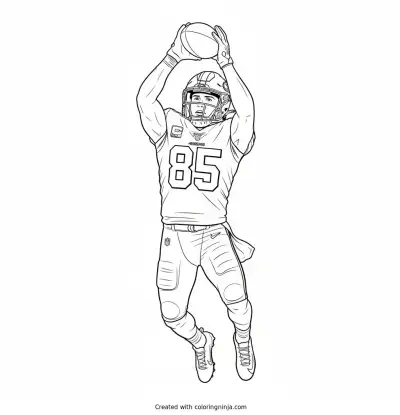 George Kittle Making High Catch Coloring Page