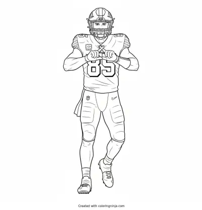 George Kittle Touchdown Celebration Pose Coloring Page