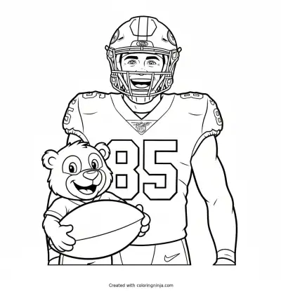 George Kittle Friendly Cartoon Edition Coloring Page