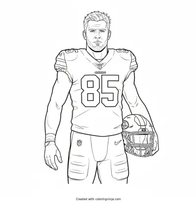 George Kittle Sideline Player Portrait Coloring Page