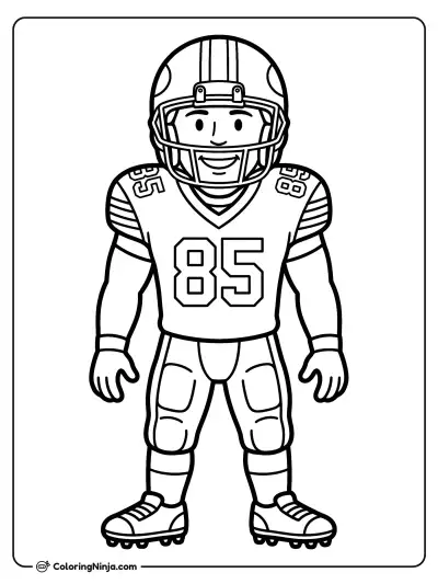 George Kittle Game Day Smile Coloring Page