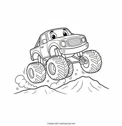 Big Tires Monster Truck Rally Coloring Page