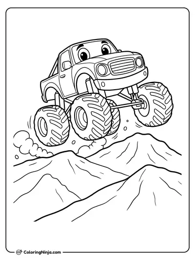 Big Tires Monster Truck Rally Coloring Page