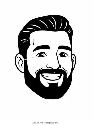 A coloring page of giga chad