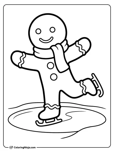 Galleta de Jengibre Patinando sobre Hielo