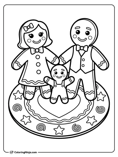 Familia Feliz de Galletas de Jengibre