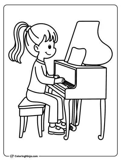 Una niña tocando el piano