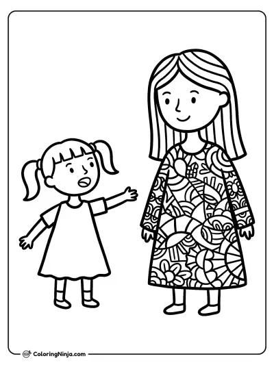 Una niña hablando con una adulta