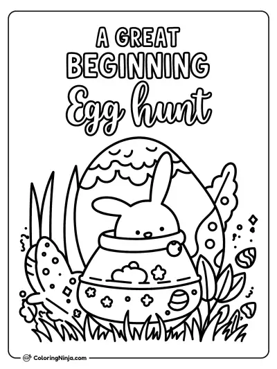 A Great Beginning Egg Hunt Party Coloring Page