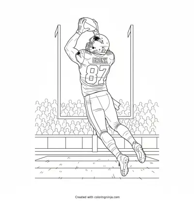 Gronk Catching a Touchdown Pass Coloring Page