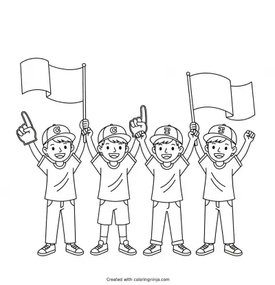 Enthusiastic Fans in the Stands Coloring Page