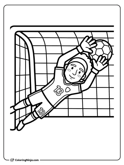 Guillermo Ochoa Diving Save Coloring Page