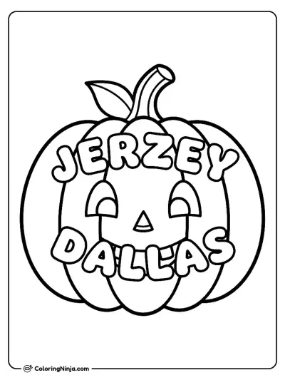Halloween Pumpkin In Dallas Coloring Page