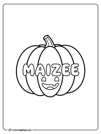 Halloween Pumpkin With Maizee Coloring Page