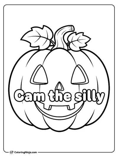 Halloween Pumpkin With Name Coloring Page