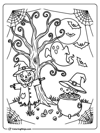 Happy Halloween Coloring Page