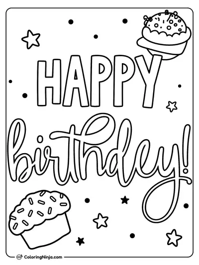 Happy Birthday! Coloring Page