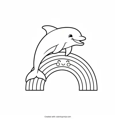 Leaping Over The Rainbow Coloring Page