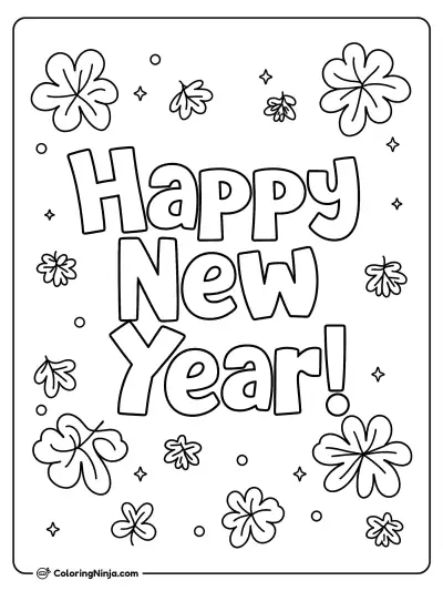 Happy New Year! Coloring Page