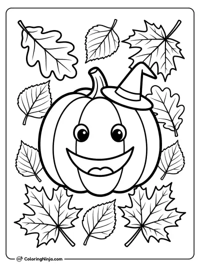The Friendly Jack O Lantern Coloring Page