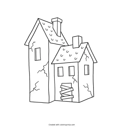 a Haunted House coloring page