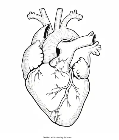 A coloring page of heart