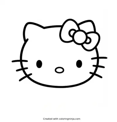 A coloring page of hello kitty
