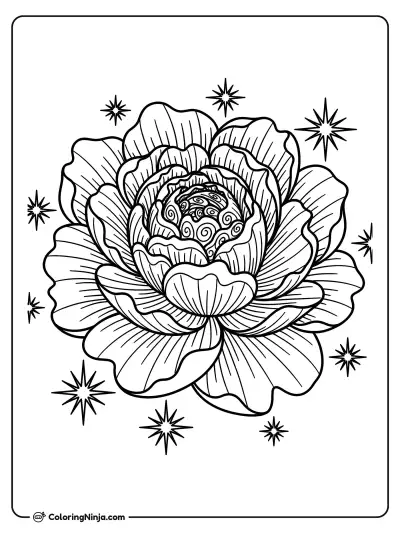 Flor Radiante con Destellos Mágicos