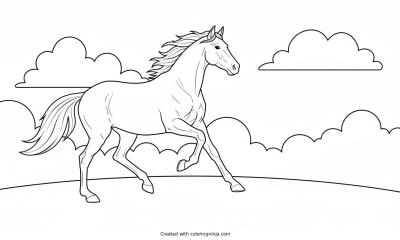 A coloring page of horse