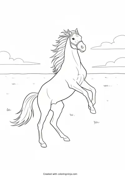 A coloring page of horse