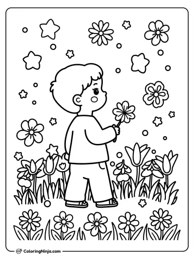 Niño mirando las estrellas