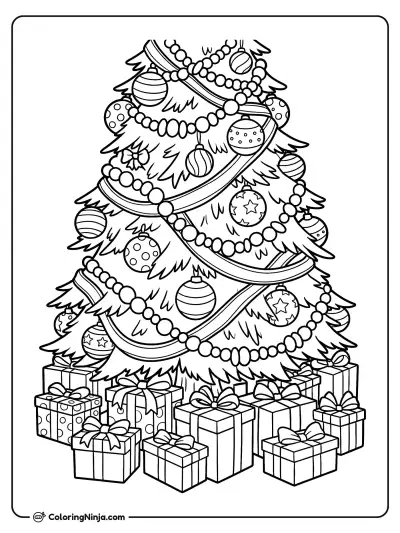 Escena de árbol de Navidad detallado