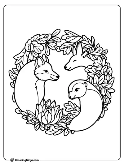 Mythical Forest of Life Coloring Page