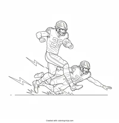 Jahmyr Gibbs Jukes Past Defender Coloring Page