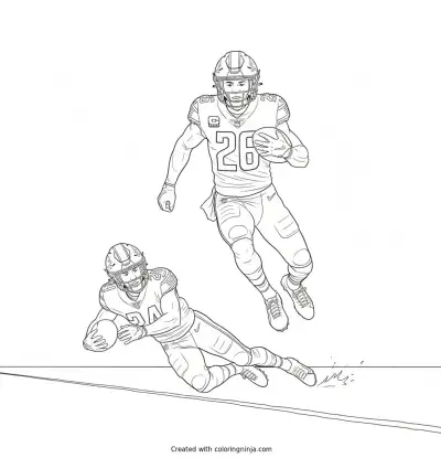 Jahmyr Gibbs High Stepping Line Coloring Page