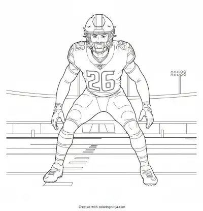 Jahmyr Gibbs Set to Sprint Coloring Page