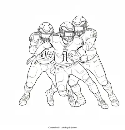 Jalen Hurts Tush Push Coloring Page