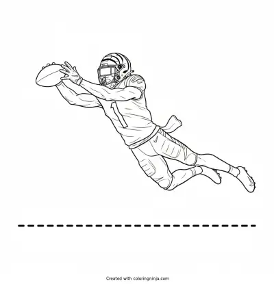 Ja'Marr Chase One Handed Catch Coloring Page