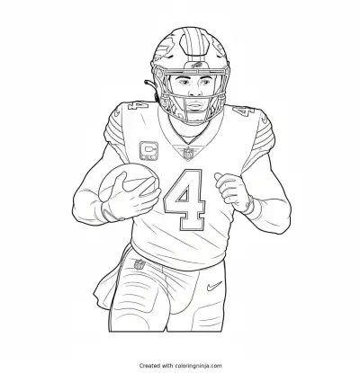 James Cook BUffalo Bills #4 Coloring Page