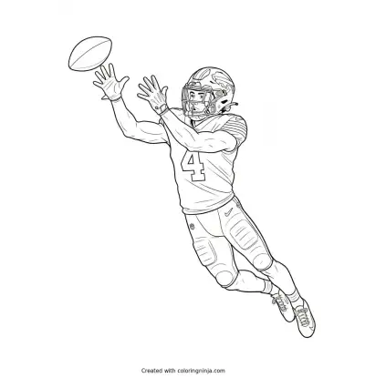 James Cook Catching a Pass Coloring Page