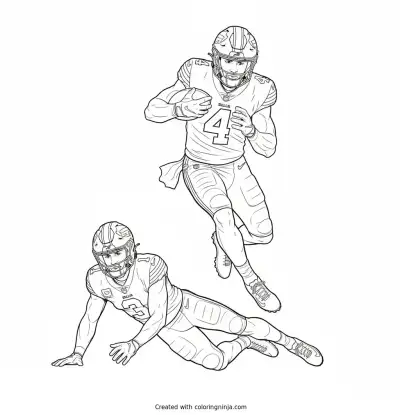 James Cook Hurdling a Defender Coloring Page