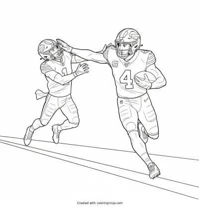 James Cook Stiff Arm Run Coloring Page