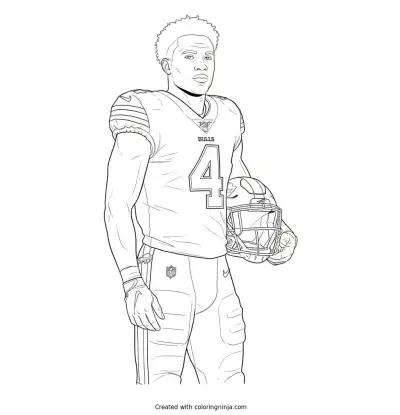 James Cook Sideline Helmet Portrait Coloring Page