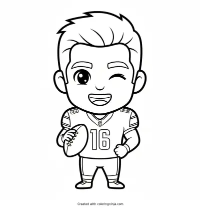 Jared Goff Cartoon Star Coloring Page