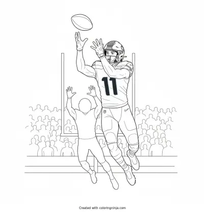 Jaxon Smith-Njigba Spectacular Catch Coloring Page