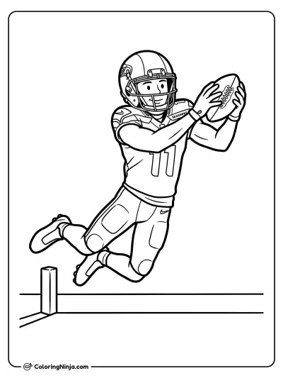 Jaxon Smith-Njigba Touchdown Catch Coloring Page